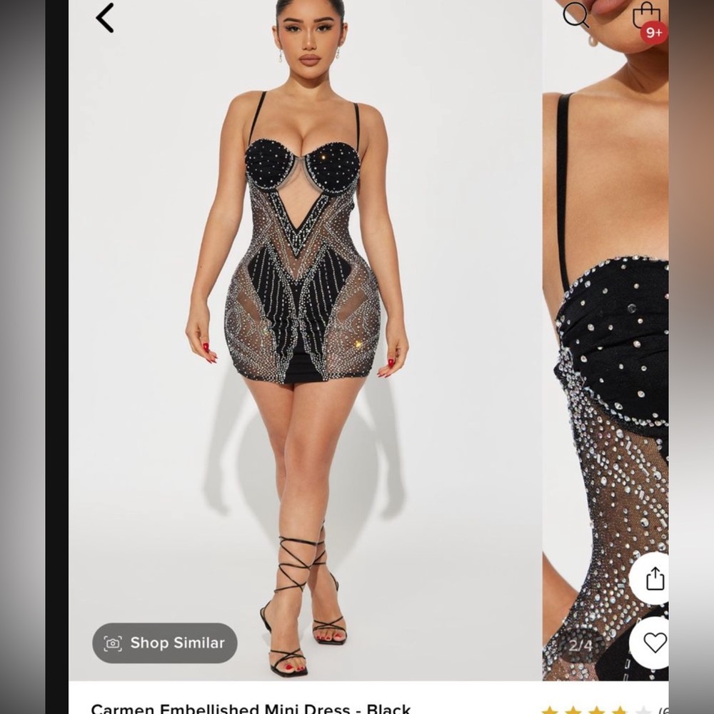 Black rhinestone dress